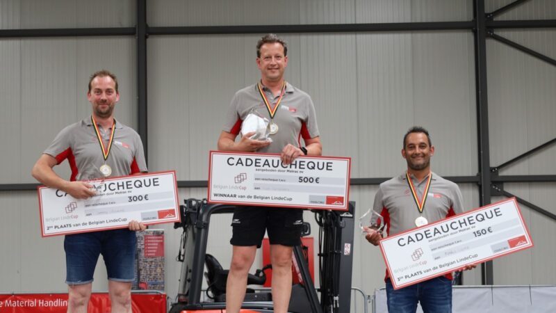 De 3 winnaars van beste heftruckchauffeur van België 2023